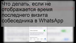 Что делать, если не отображается время последнего визита собеседника в WhatsApp