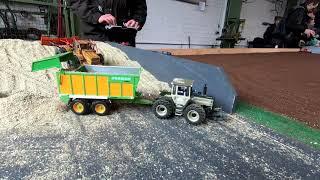 R/C Tractors at work. Road cleaning and silage  driving