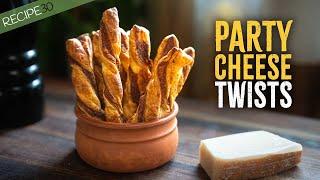 Perfect Party Cheese Twists with Mustard & Parmesan