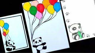 cute panda borders / project designs / front page designs