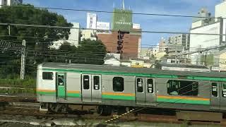 【Japan Train No.112】Ueno-Tokyo Line UENO station → OKU station  (side view) 車窓　Elektr poyezdi