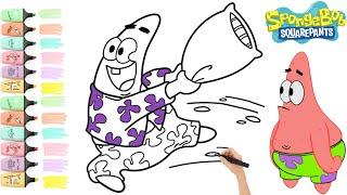 SpongeBob Patrick at the Pajama Party Coloring | Coloring With @enjoykidsstv #art #enjoykids