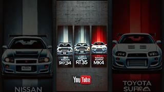 Skyline R34 vs GT-R R35 Nismo vs Supra MK4 – Iconic JDM Engine Sounds! #shortfeed