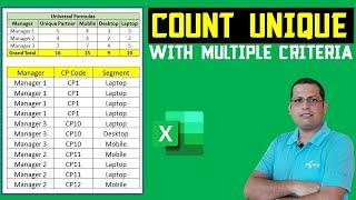How to Count Unique Values with Multiple Condition in Excel
