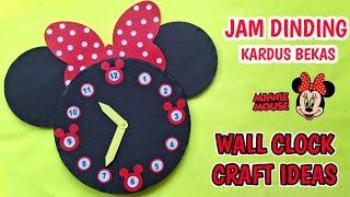 Wall Clock Making Craft Ideas Using Cardboard | Jam Dinding dari Kardus Bekas | Minnie Mouse Clock