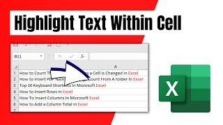 How to Highlight Specific Text within a Cell In Excel