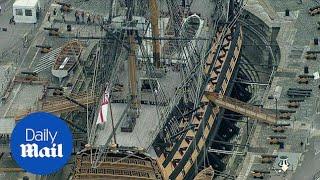 Aerial views: A detailed look at Lord Nelson's HMS Victory - Daily Mail