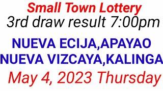 STL - NUEVA ECIJA,NUEVA VIZCAYA APAYAO,KALINGA May 4, 2023 3RD DRAW RESULT