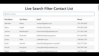 Build a React.js Live Search Filter Contact List Using Bootstrap 5 Table in Browser Using Javascript