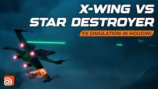 X Wing vs Star Destroyer FX Simulation In Houdini | Free Pyro And Destruction FX Tutorial