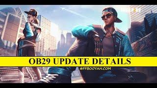 free fire ob29 advance server  update details date