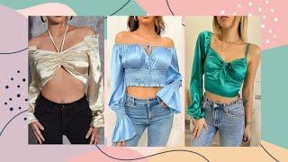 Trendy Latest Daily Wear Satin Tops And Blouses