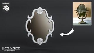 how to model this Vanity Mirror design in blender _  blender modeling