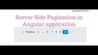 Server Side Pagination in Angular Application