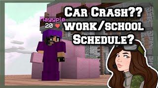 I Was In A Car Crash? Life + Channel updates! | solo bedwars mc.hypixel.net