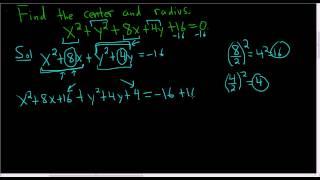 Finding the Center and Radius of a Circle by Completing the Square