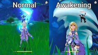 Anemo Traveler Awakening vs Normal