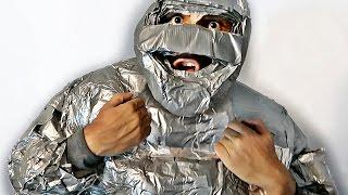 100 ROLLS OF DUCT TAPE SUIT (ULTIMATE 100 LAYER CHALLENGE)