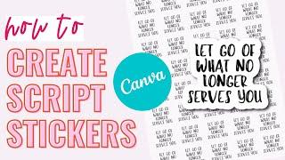 How To Create Script Stickers Using Canva | Planner Stickers | Canva Tutorial