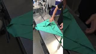 How to wrap a veterinary surgical pack