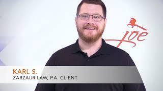 Zarzaur Law, P.A. TV: Client Stories -  Joe Zarzaur 's Team Made Me Comfortable [ Karl S. ]