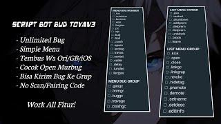 SC BOT BUG TEMBUS ALL WHATSAPP  || TOYAV3 || PAIRING CODE || COCOK OPEN MURBUG || SUPPORT PANEL