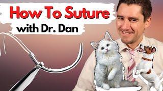 How a Veterinarian Sutures a Dog or Cat.  Dr. Dan explains sutures.