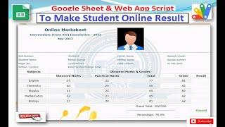 How to Make Online Student Result by Google Sheet and web app Script with Student Photo