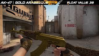 CSGO AK 47   Gold Arabesque   Skin showcase and gameplay all floats 4K60FPS