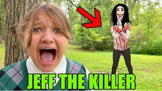 We SAW JEFF The KILLER in the WOODS!!!