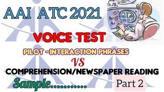 AAI ATC 2021 Voice Test ||Reading material, Comprehension reading_ aai atc&ao 2021