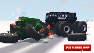 Giants Machines Crushes Cars - Beamng drive #Shorts