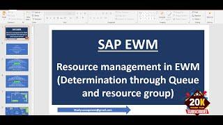 SAP EWM - Resource management in EWM