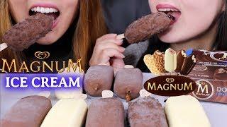 ASMR MAGNUM ICE CREAM BARS *EXTREME CRUNCHY EATING SOUNDS* 매그넘 아이스크림 리얼사운드 먹방 | Kim&Liz ASMR