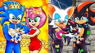 RICH SONIC Family vs POOR SHADOW Family Have A Baby - Baby Sonic Choose Family| Sonic the Hedgehog 2