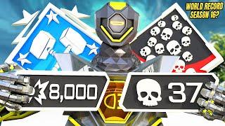 INSANE 37 KILLS & 8000 DAMAGE - WORLD RECORD KILLS OF SEASON 16?  (Apex Legends Gameplay)