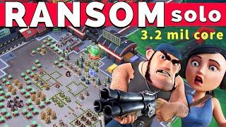 Bullit CORE WRAP on 3.2 million RANSOM  great SOLO - BOOM BEACH gameplay/operation attack strategy