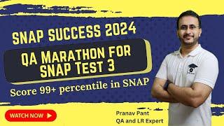 SNAP Success 2024 - QA Marathon for SNAP 3 | Important for SNAP 2024 | MBA Karo