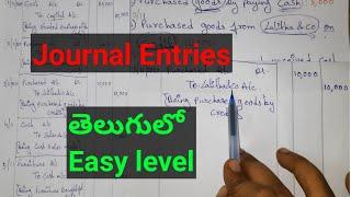 How to post Journal entries |Accountingbasics || transactions to journalentries|telugu || Easy level