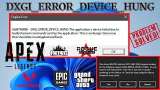 Error 0x887A0006 | Engine error Dxgi error device hung | AMD | NVIDIA | Apex Legends