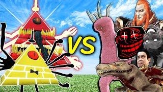 Bill Cipher vs. เหล่าตัวเทพ | Gravity Falls vs Trevor Henderson Gmod - สมบอย