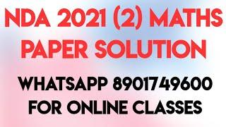 NDA 2021 2 MATHS PAPER SOLUTION | RAVI JANGRA SIR