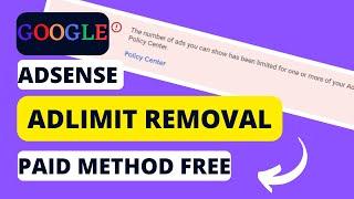 How to remove adlimit adsense | Google Adsense Ads Limit Problem Solved, permanent solution