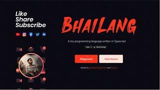 Bhai lang | The most Desi programming language