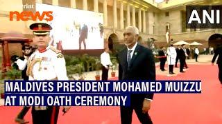 Maldives President Mohamed Muizzu arrives for Modi's swearing-in ceremony at Rashtrapati Bhavan