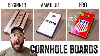 3 LEVELS of Cornhole Boards -DIY to PRO Build