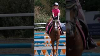 Jumping through a big double #horse #showjumping #equestrian #horseriding #riding #equestrianshow