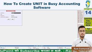 14 How To Create UNIT in Busy Accounting Software
