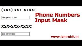 Phone Numbers Input Mask jQuery Plugin Demo