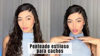 Penteado estiloso para cachos